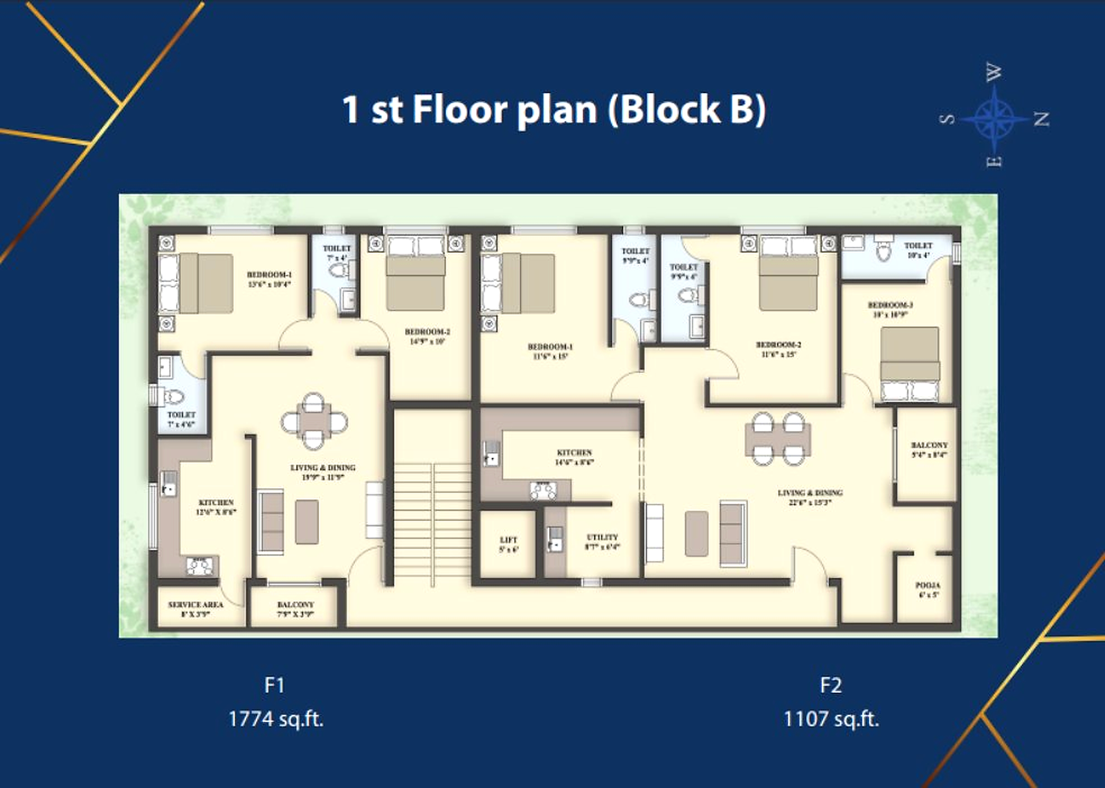 Block B — 1st Floor Plan