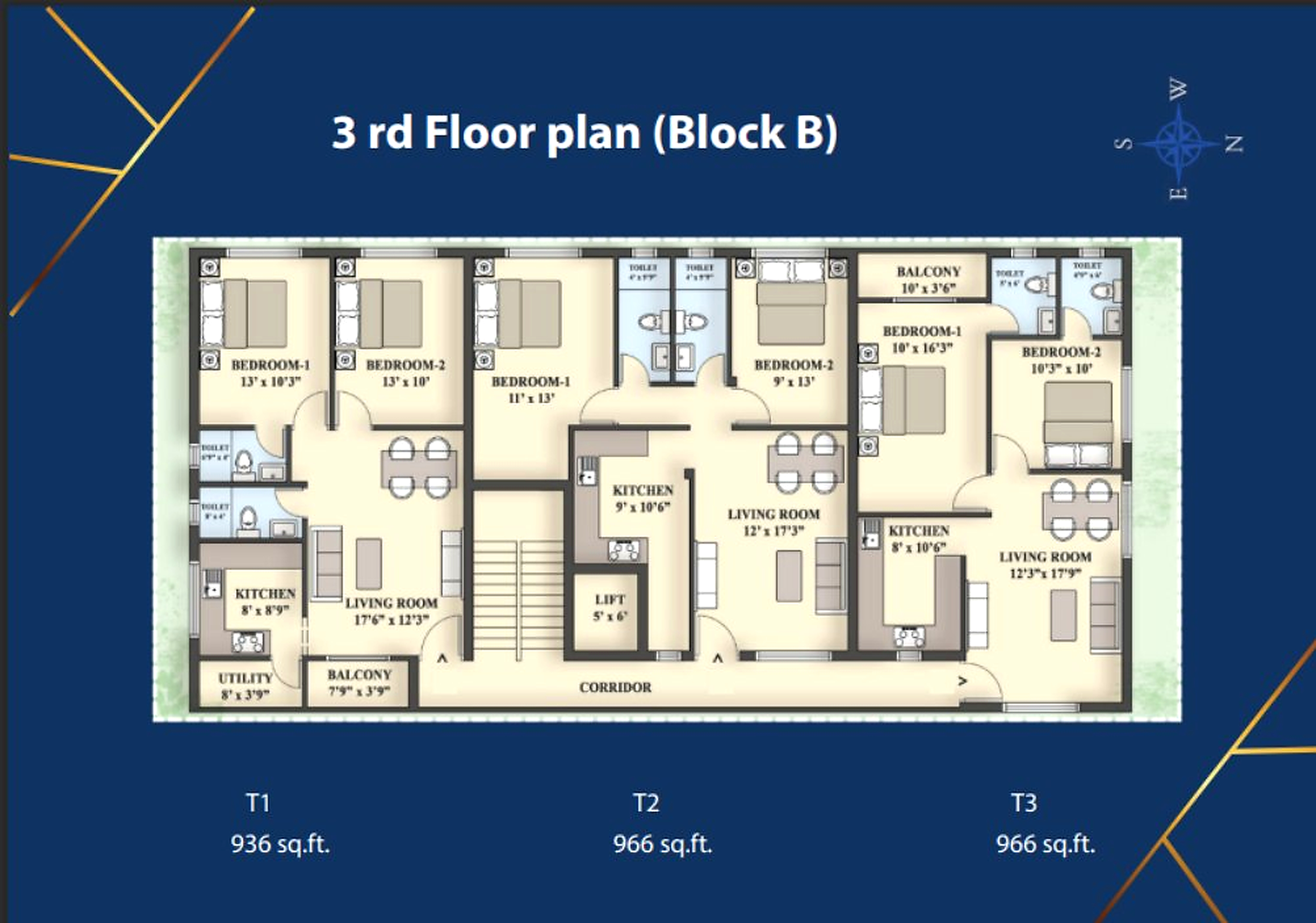 Block B — 3rd Floor Plan